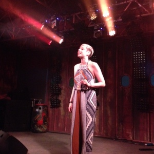 My friend Sara Hirsch performing at a Greenpeace event. 